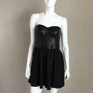 Rebecca Taylor leather strapless dress
